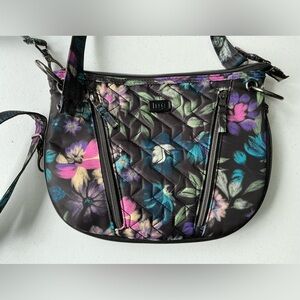 Lug Swivel Convertible Expandable RFID Crossbody Bag Bloom Black 2 Straps NWOT